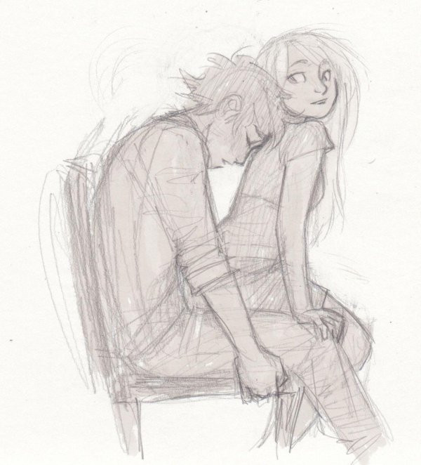 Парень и девушка нарисованные