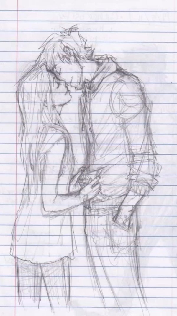 Парень и девушка нарисованные