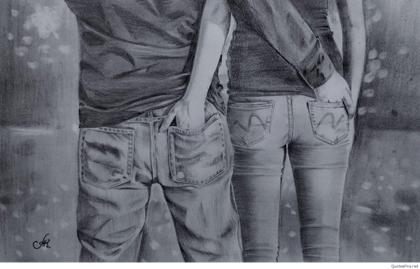 Парень и девушка нарисованные