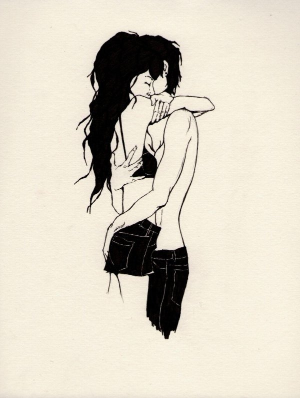 Парень и девушка нарисованные