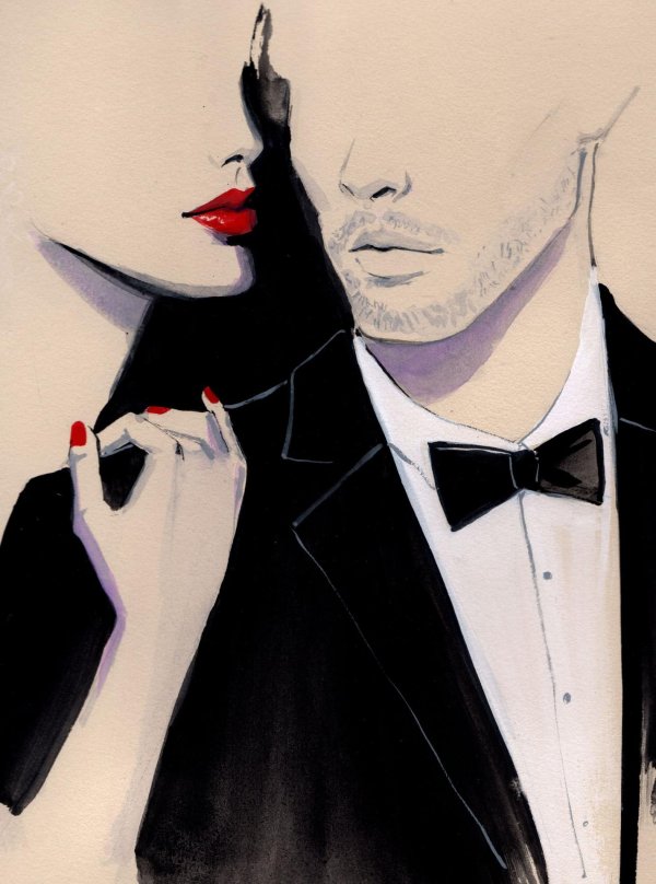 Парень и девушка нарисованные