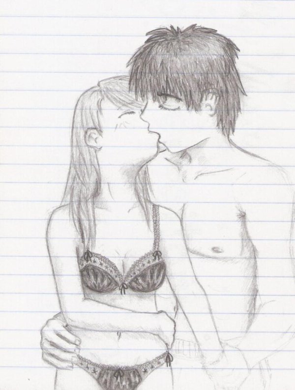 Парень и девушка нарисованные