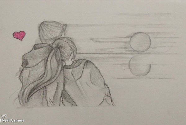 Парень и девушка нарисованные