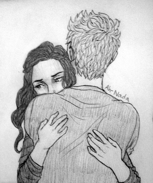 Парень и девушка нарисованные