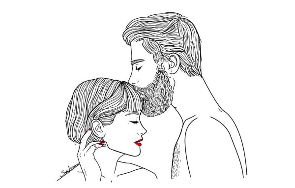 Парень и девушка нарисованные