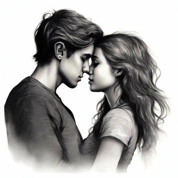 Парень и девушка нарисованные