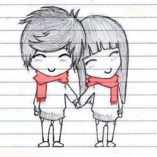 Парень и девушка нарисованные