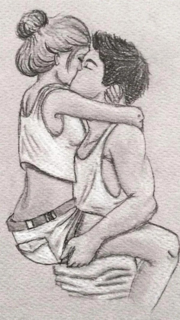 Парень и девушка нарисованные