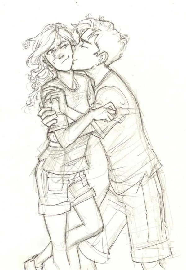 Парень и девушка нарисованные