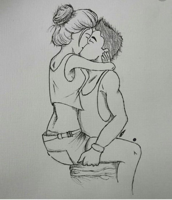 Парень и девушка нарисованные