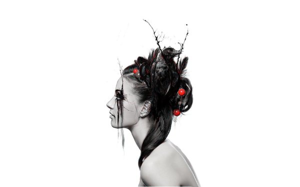 Девушка на белом фоне