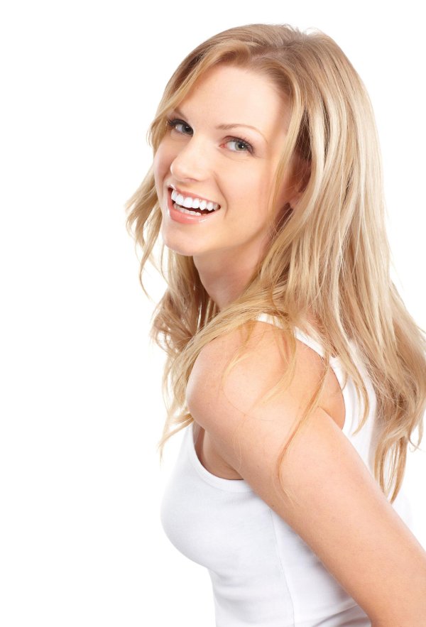 Девушка на белом фоне