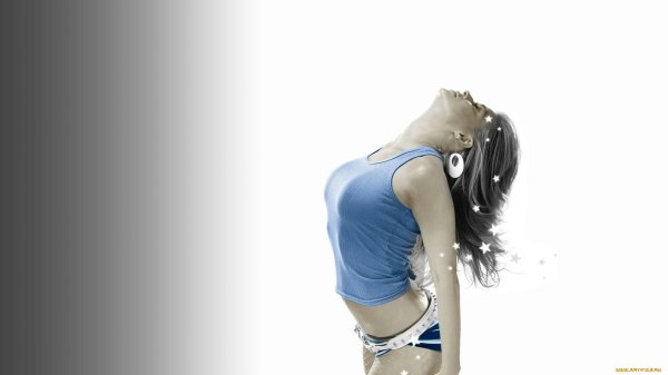 Девушка на белом фоне