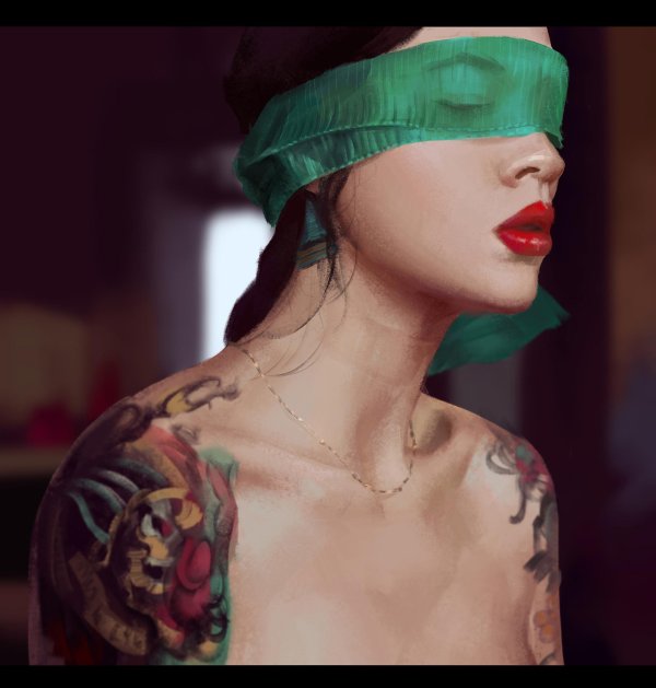 Девушка с завязанными глазами