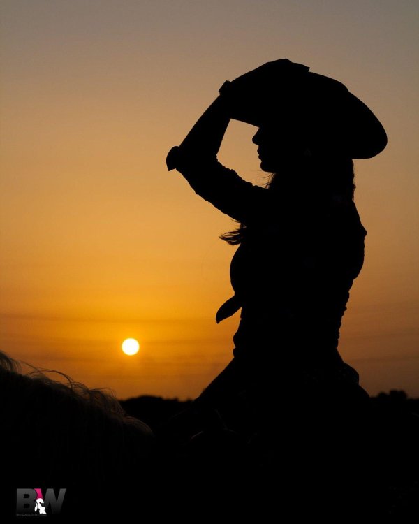 Девушка со спины на закате