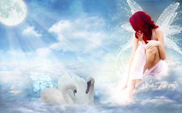 Девушка ангел и парень ангел