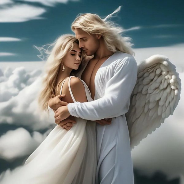 Девушка ангел и парень ангел