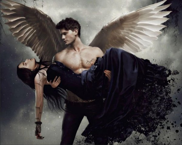 Девушка ангел и парень ангел