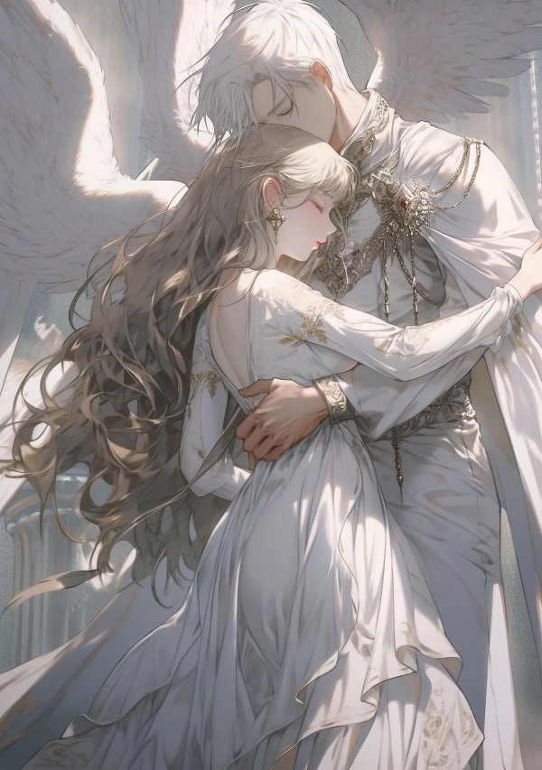 Девушка ангел и парень ангел