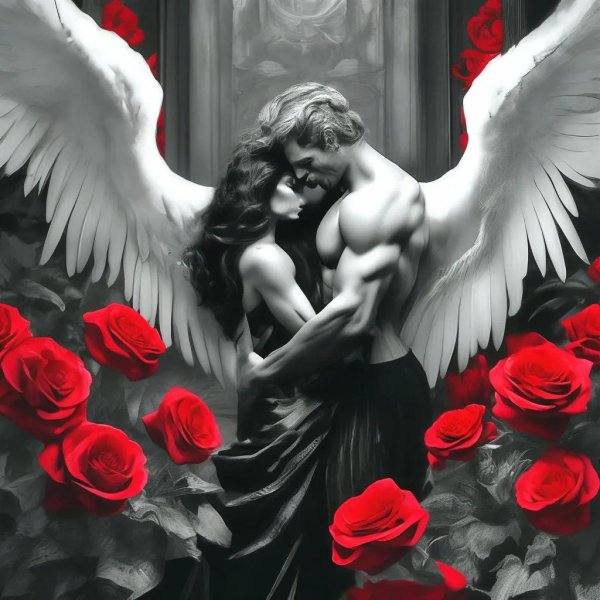 Девушка ангел и парень ангел