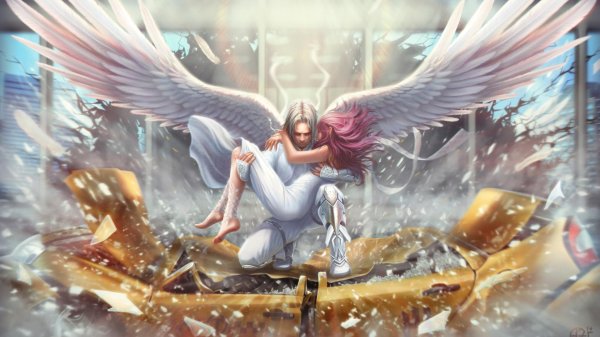 Девушка ангел и парень ангел