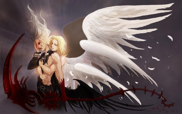 Девушка ангел и парень ангел