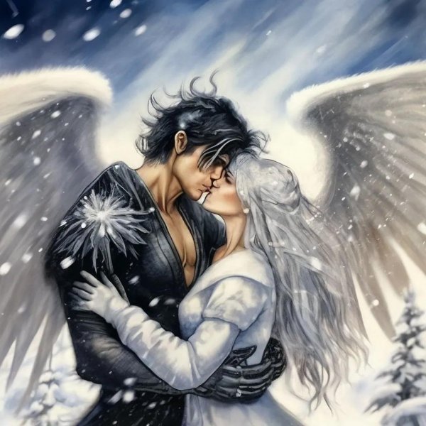 Девушка ангел и парень ангел