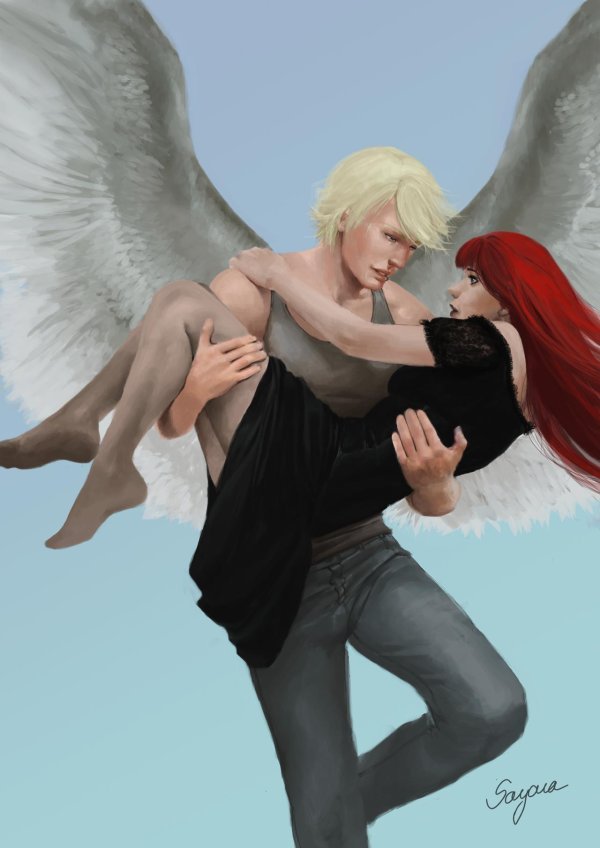 Девушка ангел и парень ангел