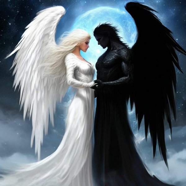 Девушка ангел и парень ангел