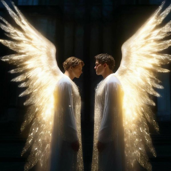 Девушка ангел и парень ангел