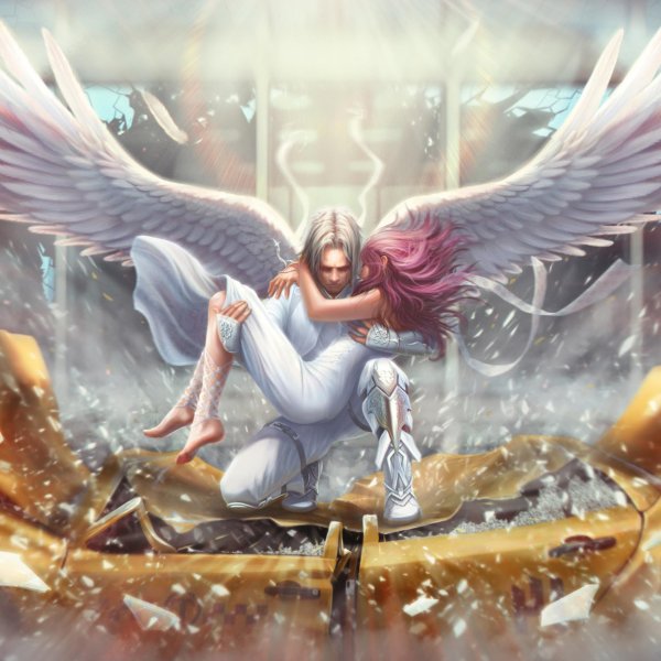 Девушка ангел и парень ангел