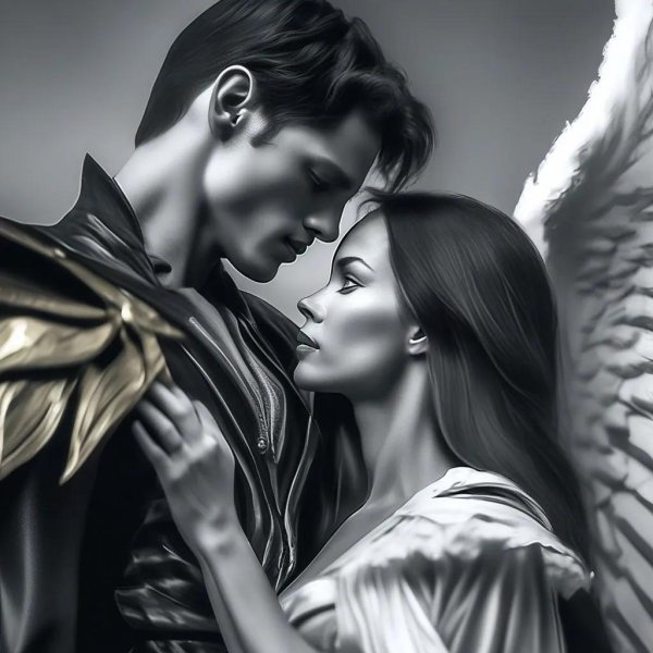 Девушка ангел и парень ангел