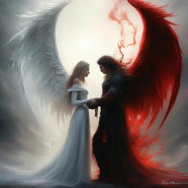 Девушка ангел и парень ангел