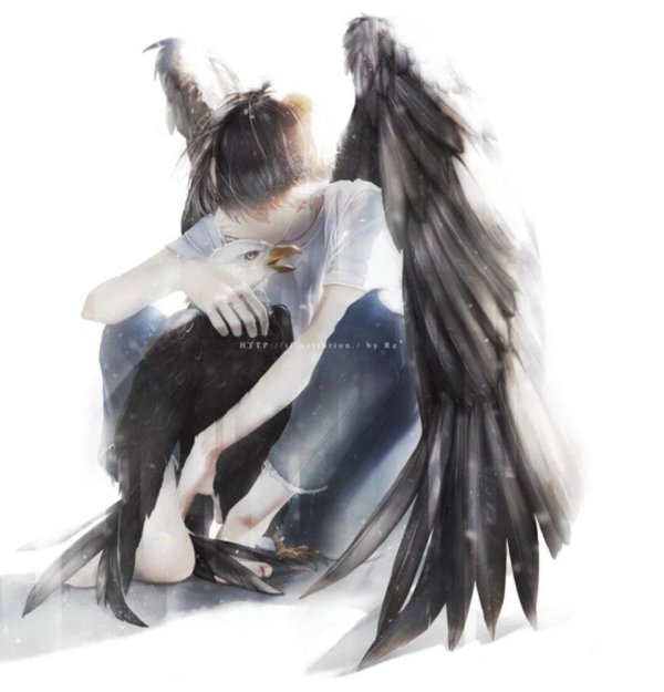 Девушка ангел и парень ангел