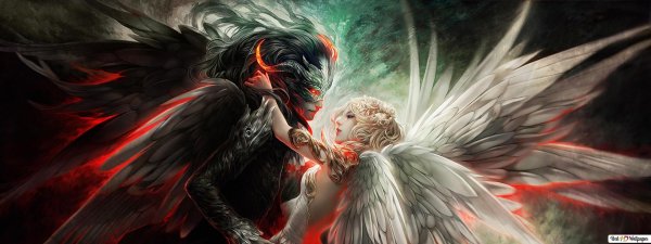 Девушка ангел и парень демон