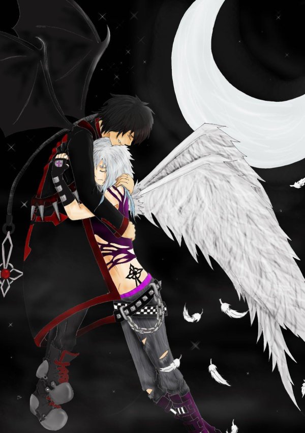 Девушка ангел и парень демон