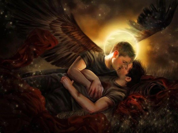 Девушка ангел и парень демон