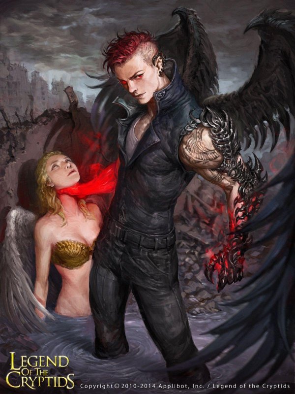 Девушка ангел и парень демон