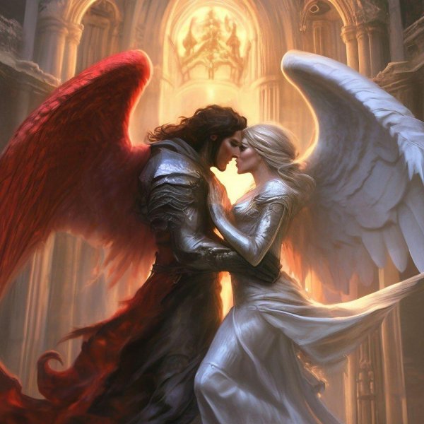 Девушка ангел и парень демон