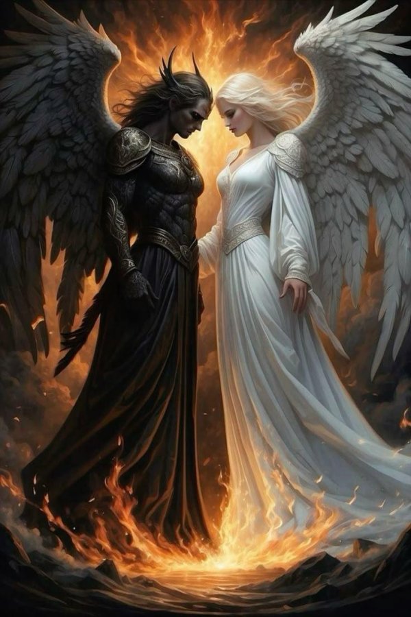 Девушка ангел и парень демон