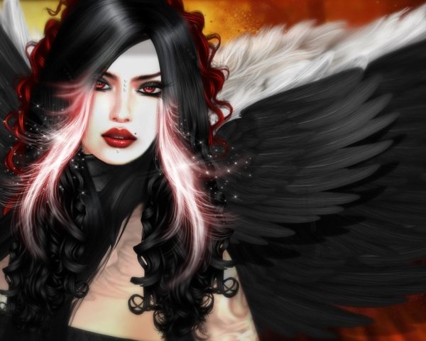 Девушка ангел и парень демон