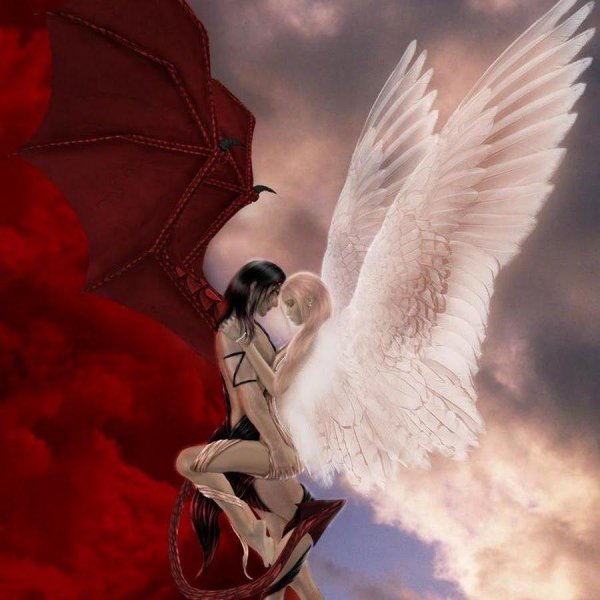 Девушка ангел и парень демон