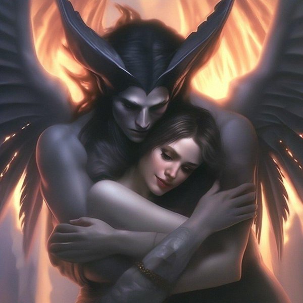 Девушка ангел и парень демон