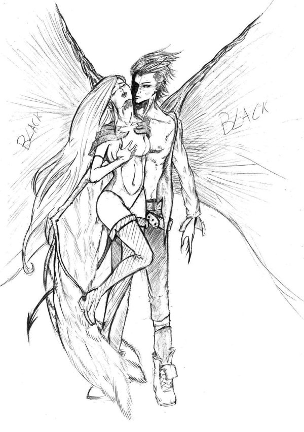 Девушка ангел и парень демон