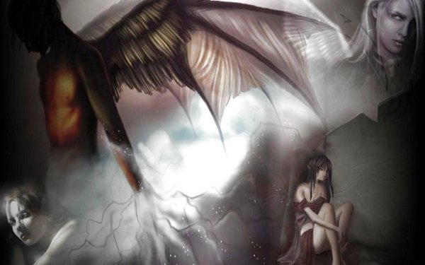 Девушка ангел и парень демон