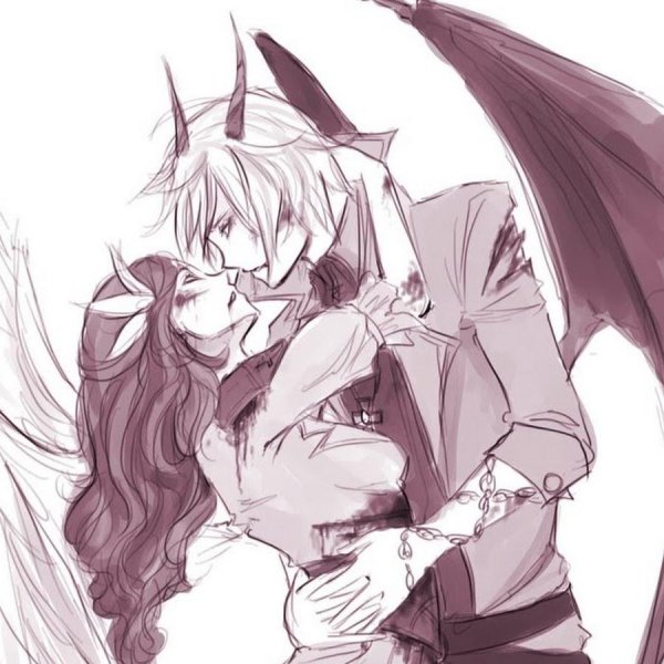 Девушка ангел и парень демон