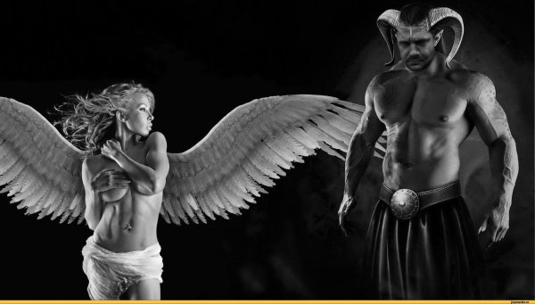 Девушка ангел и парень демон