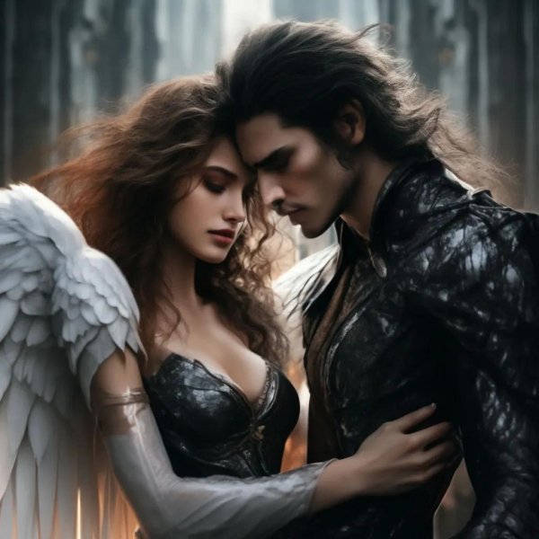 Девушка ангел и парень демон