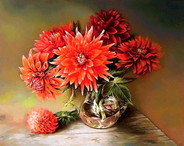натюрморт с георгинами