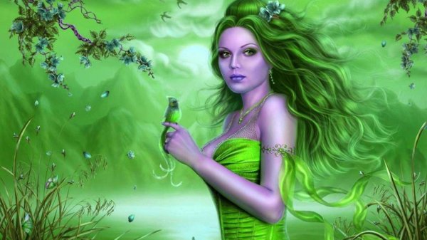 Зеленая девушка